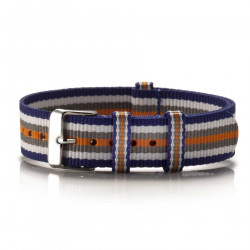 Textil-Armband Colorido blau-weiß-grau-orange